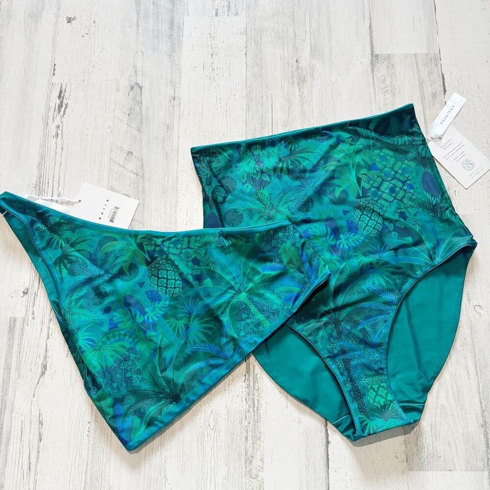 NWT Brasilia Reversible Bikini Bottom & Swim Top Size 14